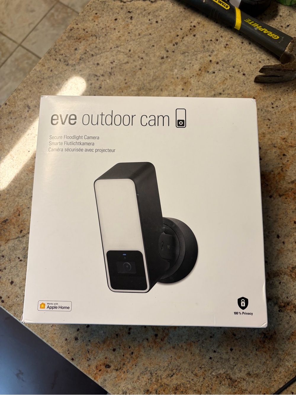 Eve Outdoor Cam - White and Black Floodlight Camera
